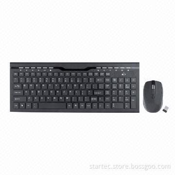 Super Slim 2.4GHz Wireless Mouse and Chocolate Multimedia Keyboard Combo with 2pcs Alkaline Battery